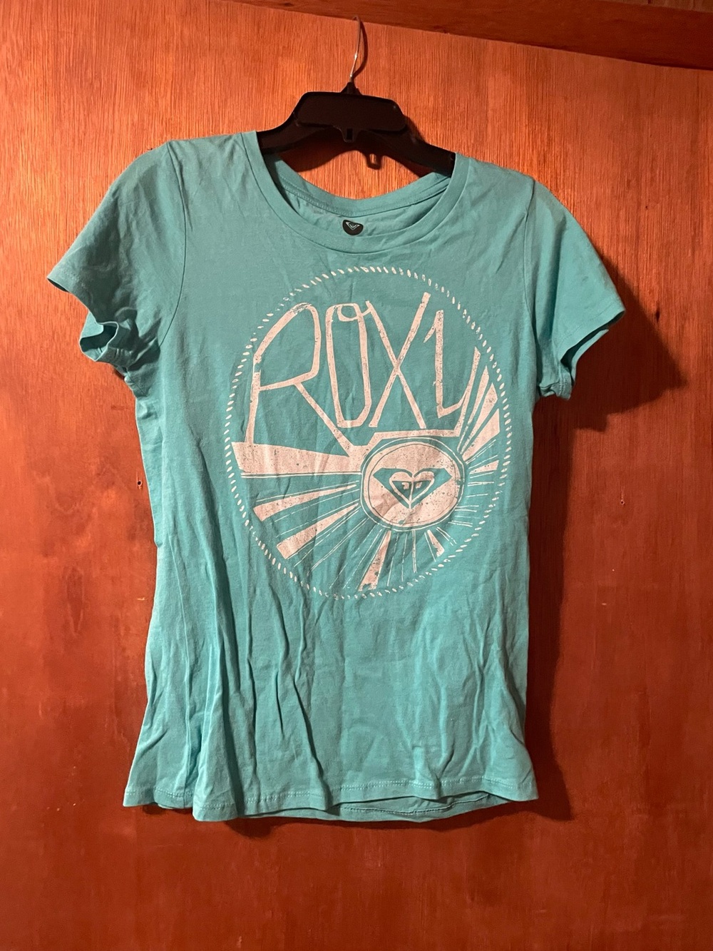 Vintage Y2K Roxy Teal Blue Short Sleeve T-Shirt Medium. New Without Tags